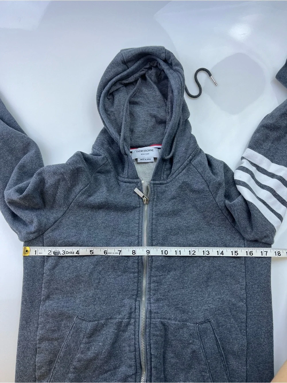 Thom Browne Grey Zip-up Hoodie 257-9